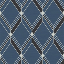 Brooklyn Diamond Blue 1920s Art Deco Wallpaper