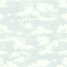 Sky Blue Cloud Cover Prepasted Wallpaper